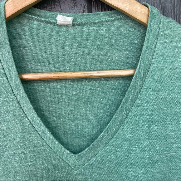 Urban Outfitters Kelly Green Super Soft Deep V Neck Short Sleeve T-Shirt - Picture 5 of 7